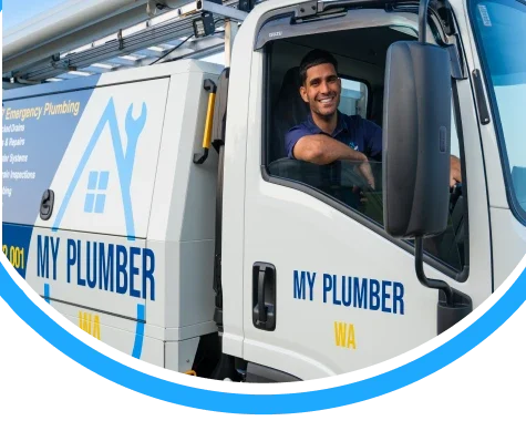 My Plumber WA plumber in a branded service truck ready to respond to a plumbing call in Western Australia
